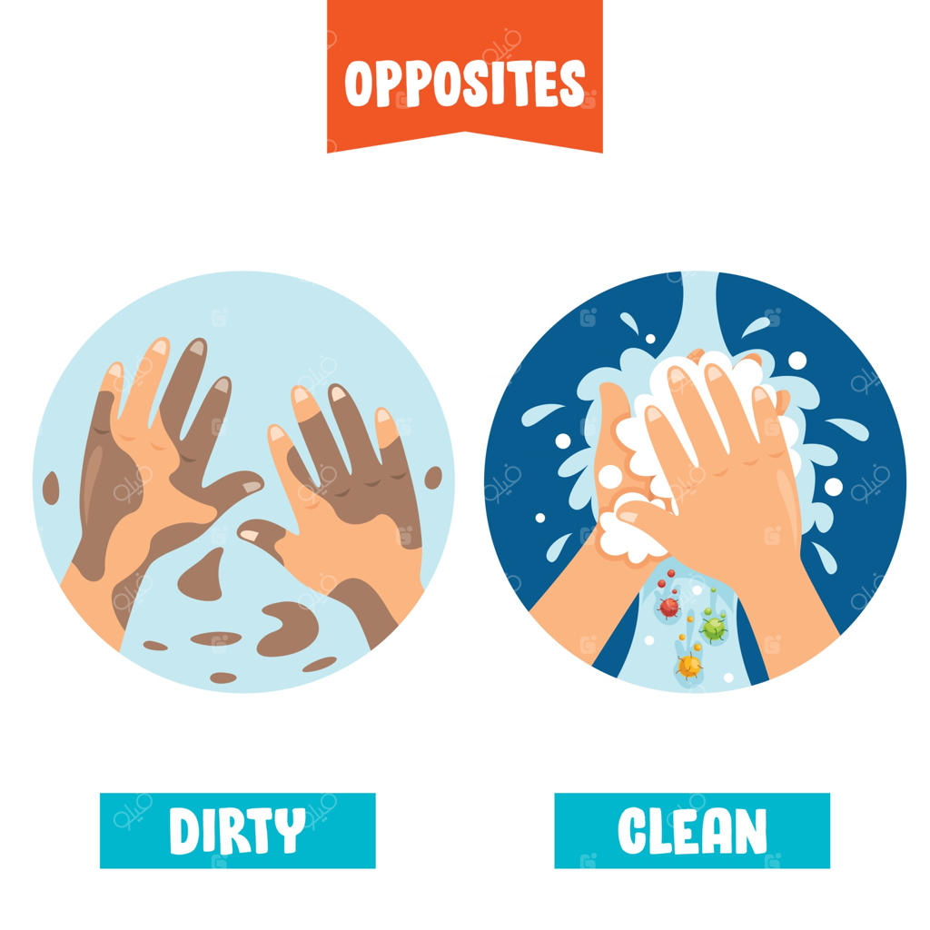 صفت‌های متضاد با نقاشی‌های کارتونی