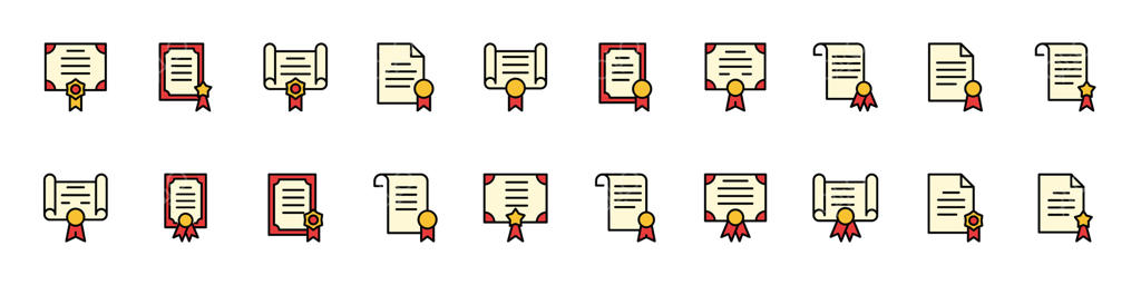 مجموعه متنوعی از گواهینامه‌های افتخار و طومارها - وکتور حرفه‌ای