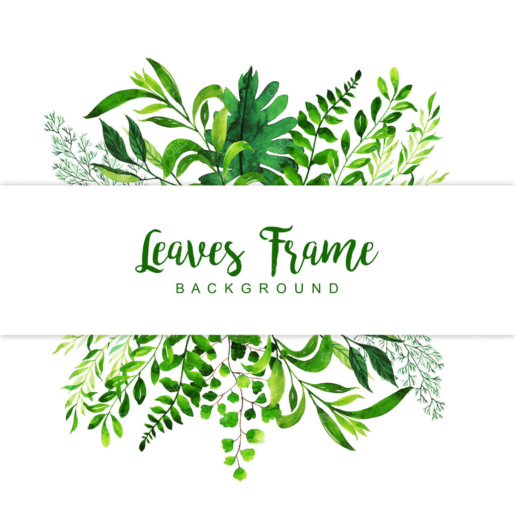 پس‌زمینه قاب برگ‌های آبرنگی