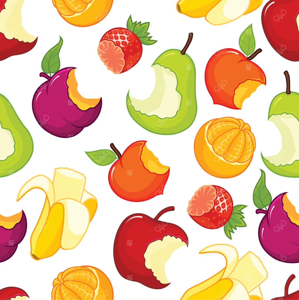 پترن یکپارچه میوه‌های نیم خورده