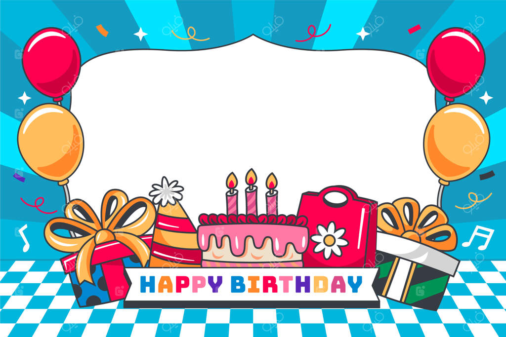 پس‌زمینه تولد با طراحی دستی