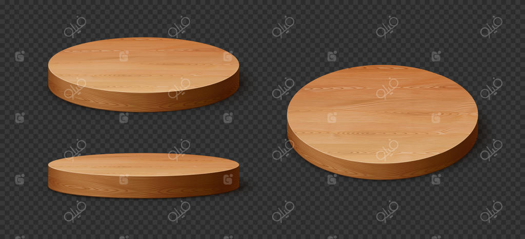 سکوهای چوبی گرد یا پایه‌های چوبی برای تریبون