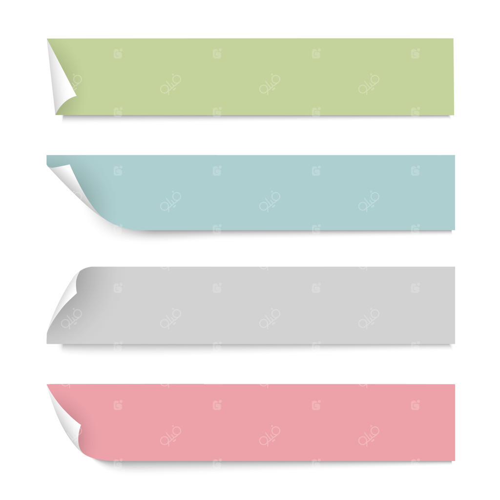 بنرهای کاغذی رنگی با سایه‌ها