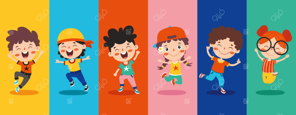 گروهی از کودکان کارتونی در حال بازی