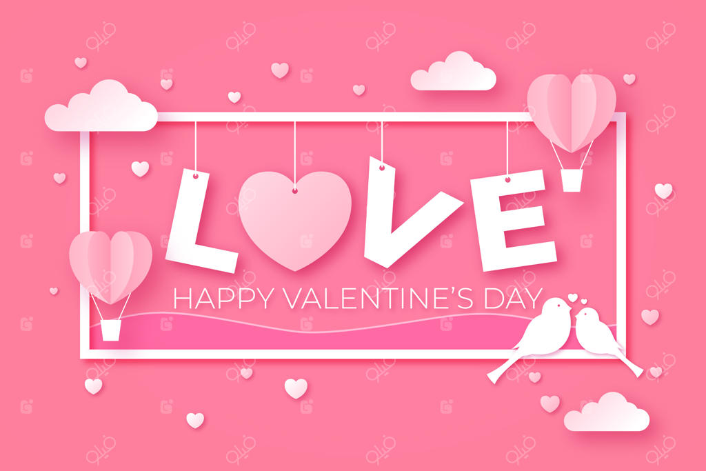 پس‌زمینه ولنتاین به سبک کاغذی