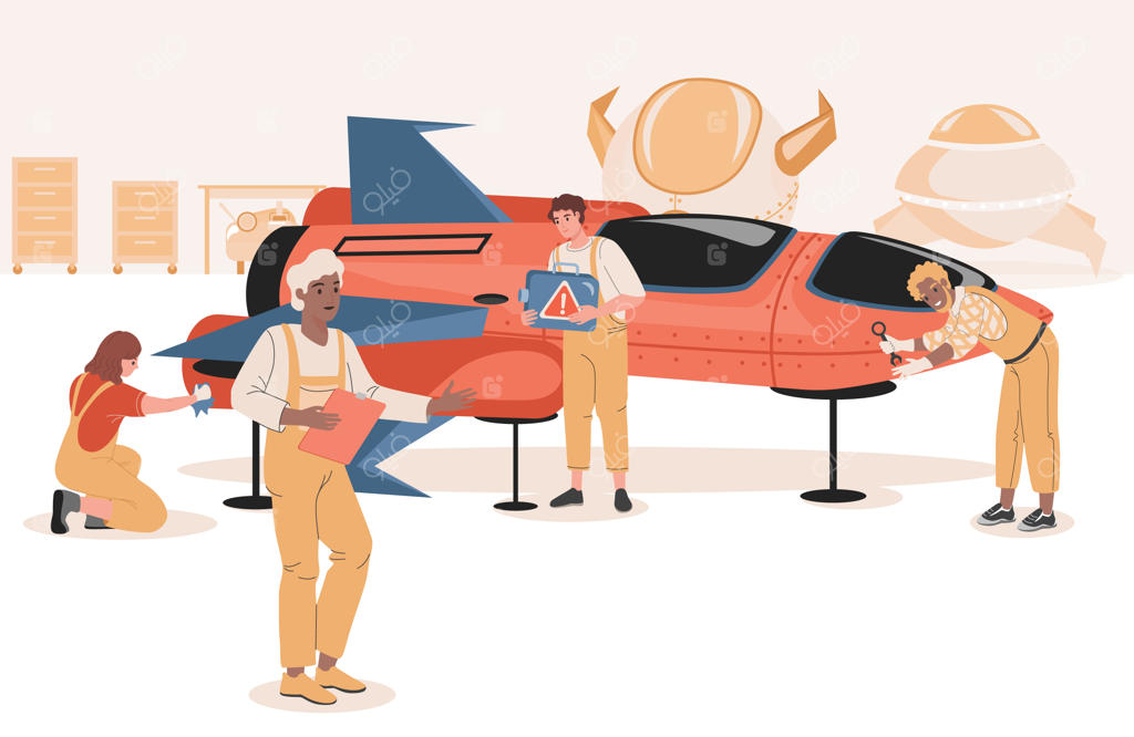 طراحی تصویر تعمیر سفینه فضایی