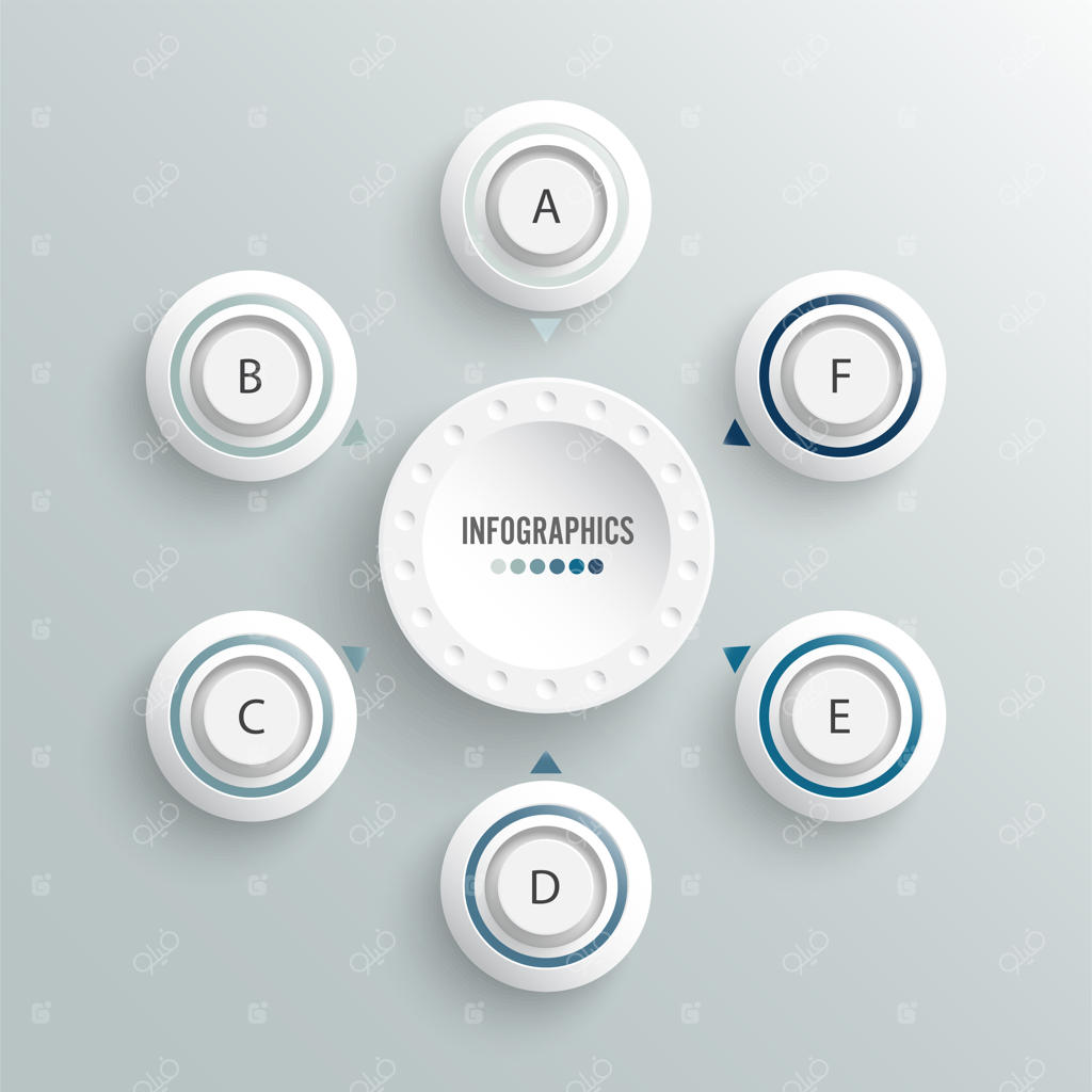 پترن اینفوگرافیک: مفهوم تجاری با شش گزینه.