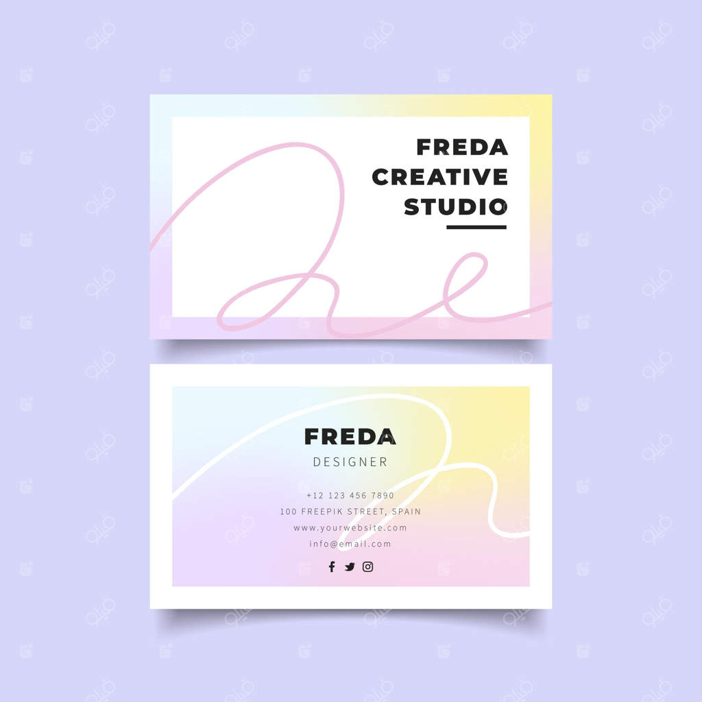 قالب کارت ویزیت با گرادیانت پاستلی