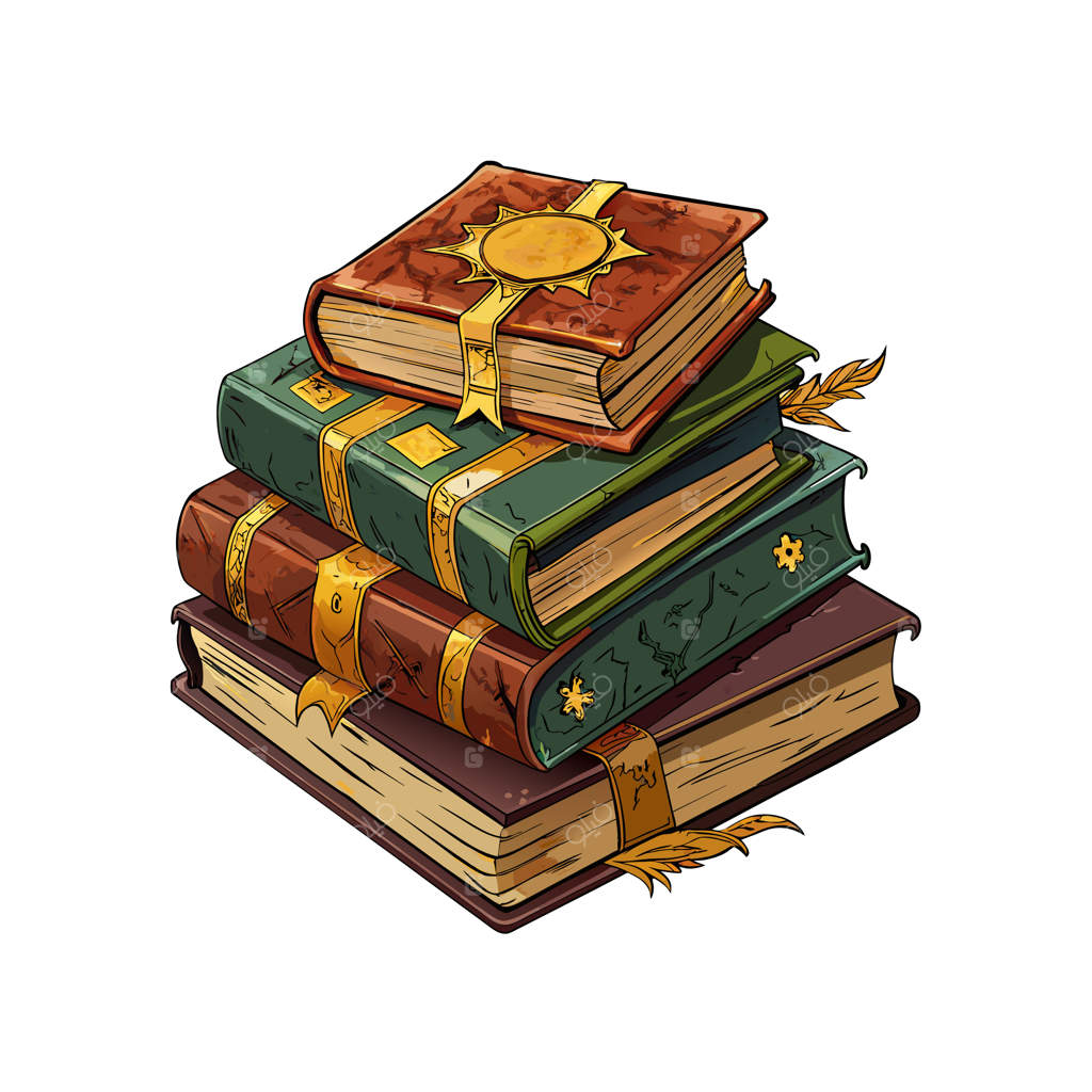 تصویرسازی مفهومی پشته کتاب‌ها به صورت وکتور