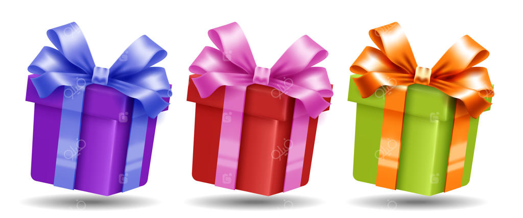 مجموعه‌ای از جعبه‌های هدیه سه‌بعدی