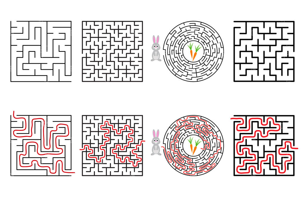 مجموعه ماز و هزارتو با مسیر ورود و خروج؛ بازی معمایی و سرگرمی فکری برای کودکان