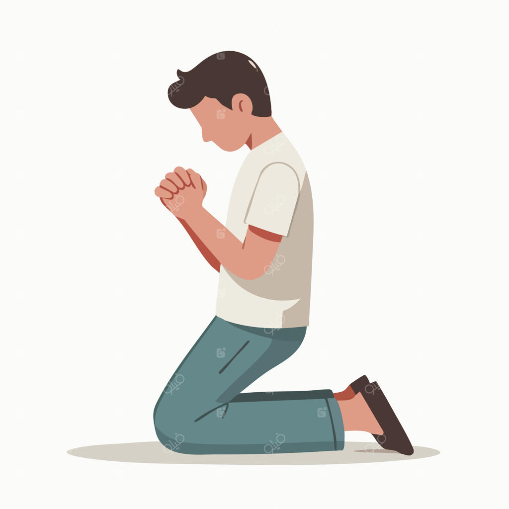 وکتور جوانان در حال دعا