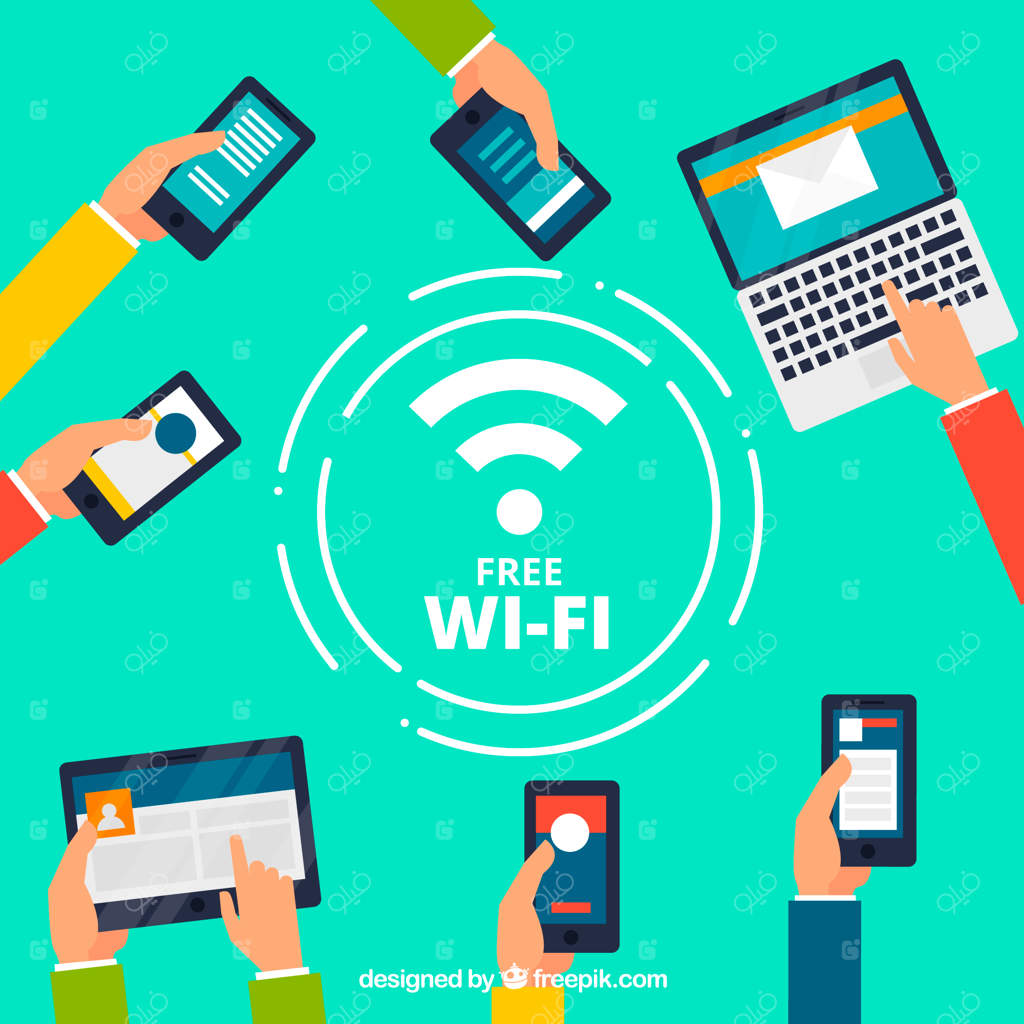پس‌زمینه وای‌فای با انواع دستگاه‌ها