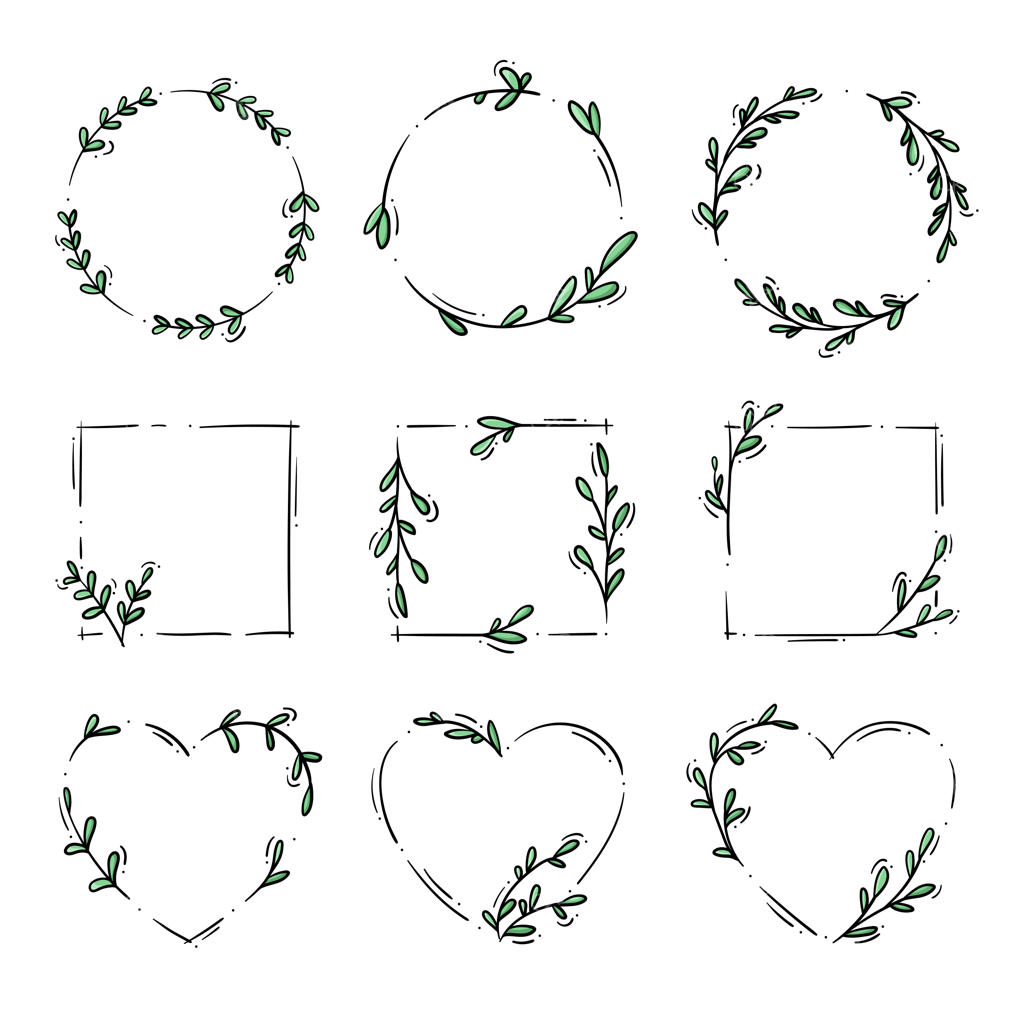 مجموعه لوگو یا قاب گلدار