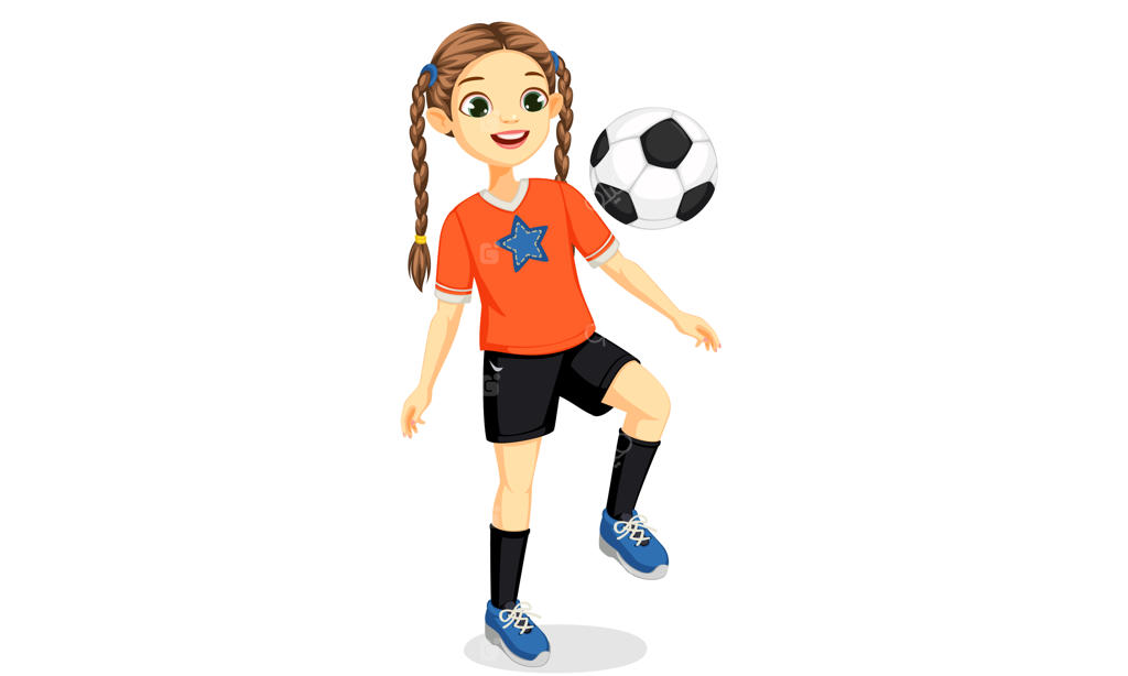 تصویرسازی دختر جوان فوتبالیست