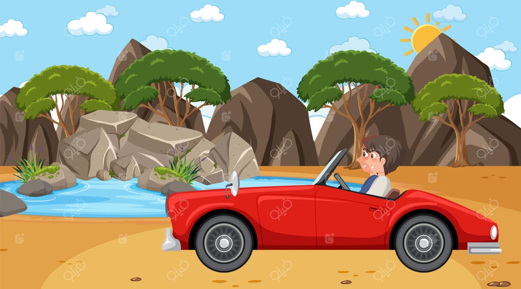 ایده سفر جاده‌ای با خودروی کلاسیک در تعطیلات