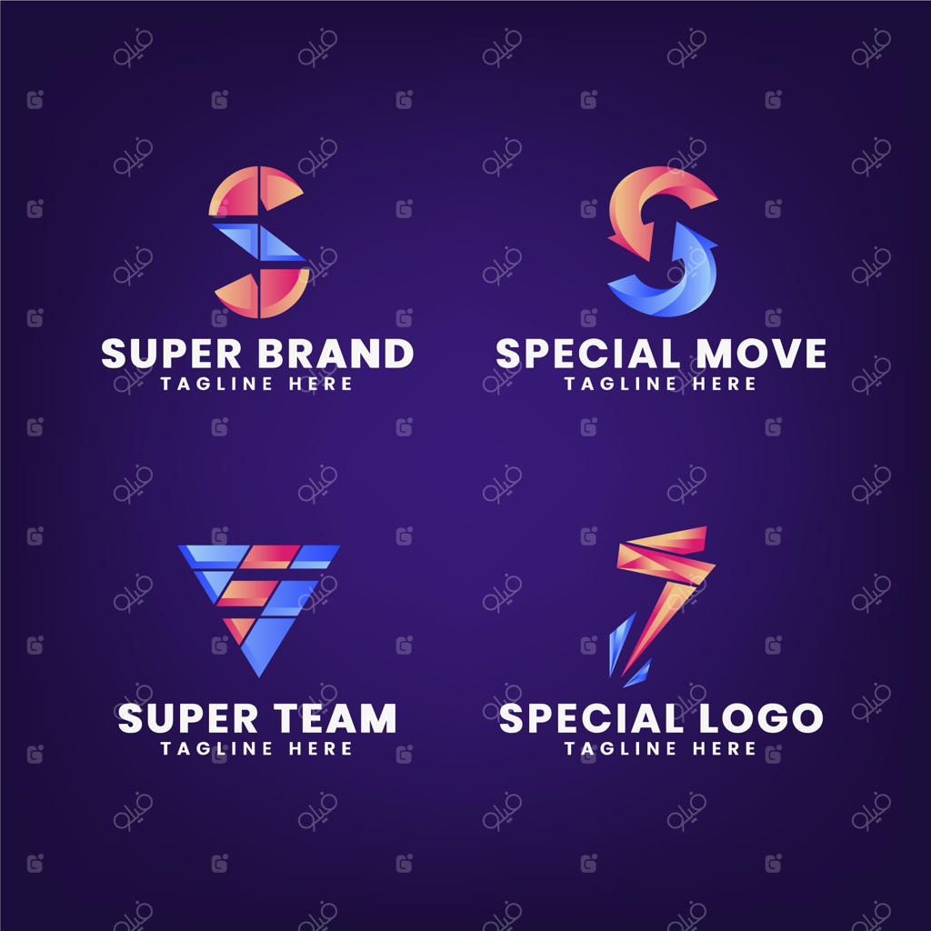 مجموعه قالب لوگو با طراحی گرادیان