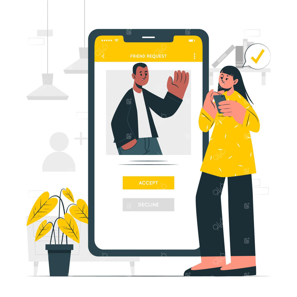 مفهوم پذیرفتن درخواست - تصویرسازی