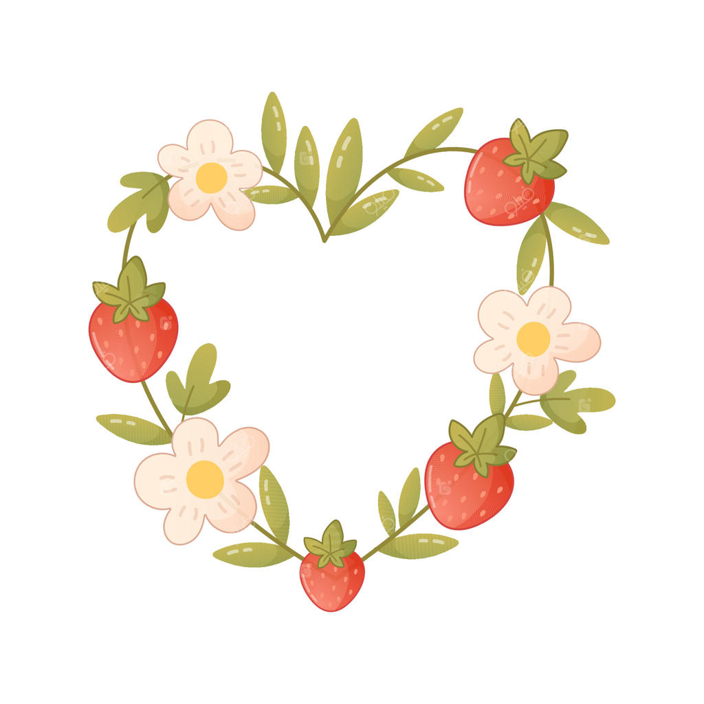 پایه گل توت‌فرنگی به شکل قلب برای طراحی