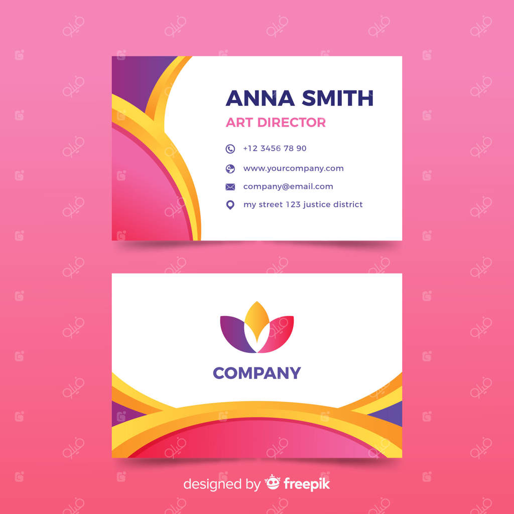 قالب کارت ویزیت مینیمال و انتزاعی