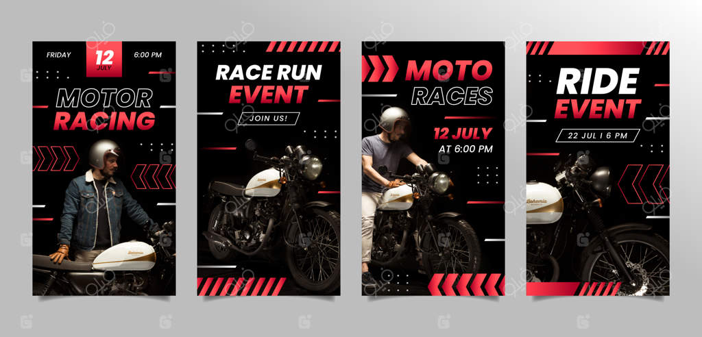 استوری‌های اینستاگرام مسابقه ماشین‌سواری گرادینت