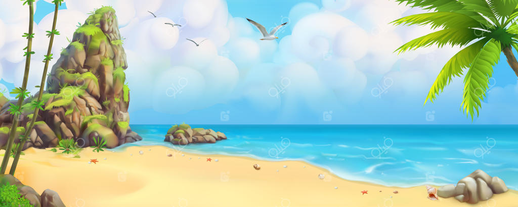 ساحل گرمسیری در نمای پانوراما