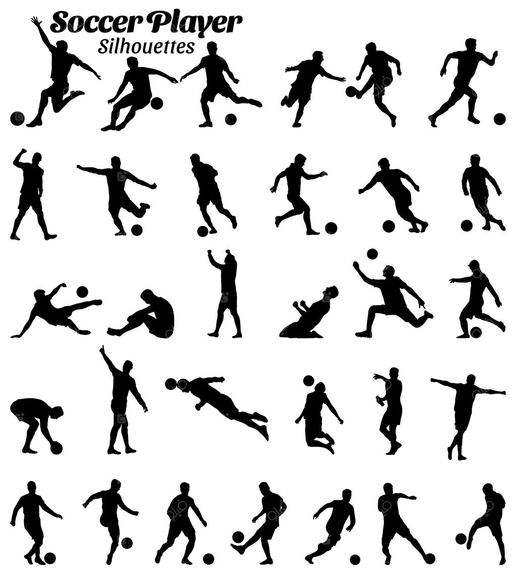 مجموعه وکتور سیلوئت بازیکنان فوتبال