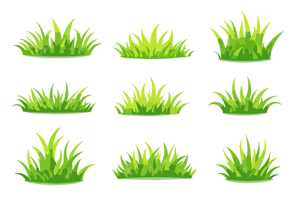 مجموعه طرح وکتور چمن سرسبز