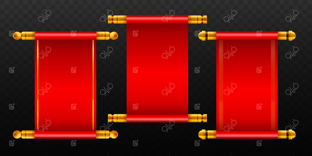 تصویرسازی سه‌بعدی واقعی از طومارها با پس‌زمینه شفاف