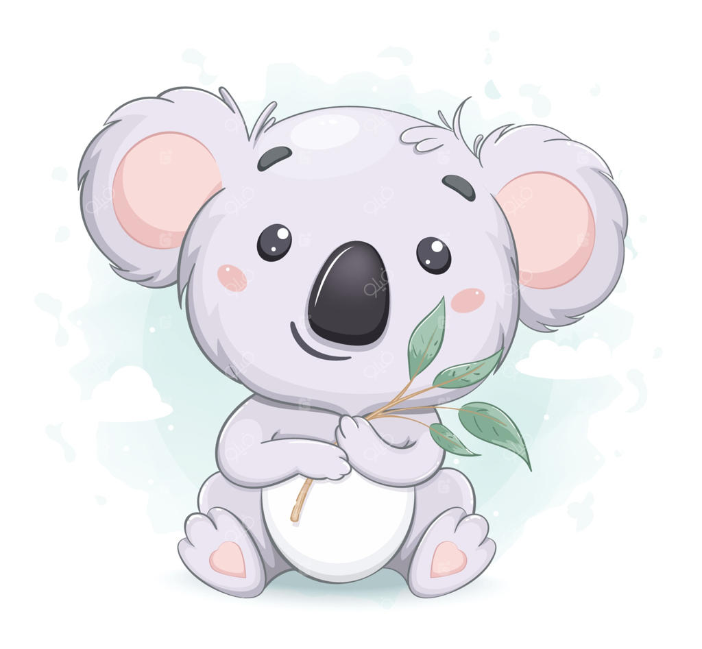 کوالای بامزه با شاخه اکالیپتوس