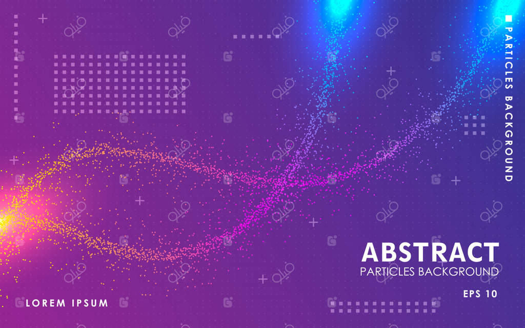پس‌زمینه‌ای از عناصر جریان مایع مدرن و ذرات