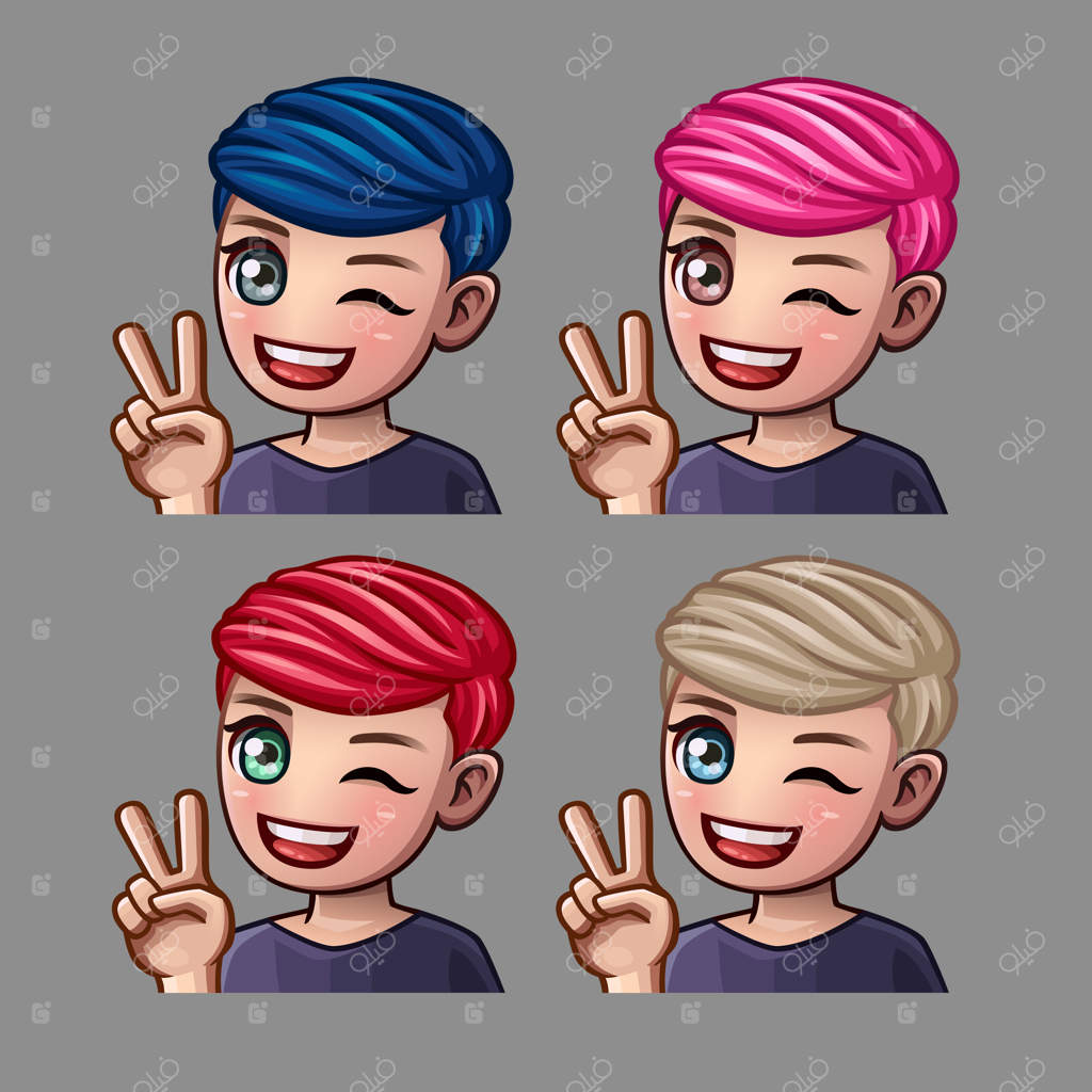 آیکون‌های احساسی و لبخند مرد برای شبکه‌های اجتماعی و استیکرها