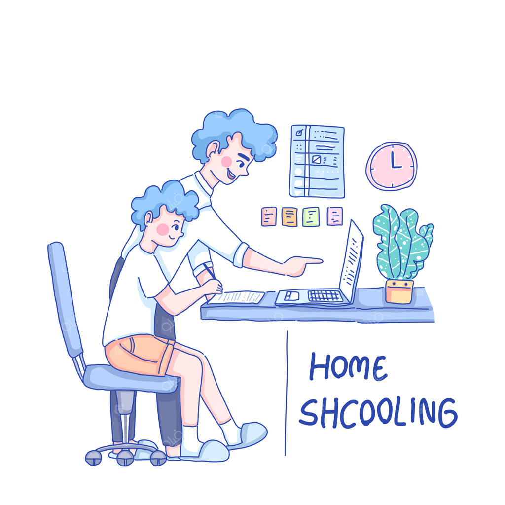 درس خواندن کودک در خانه همراه با پدر