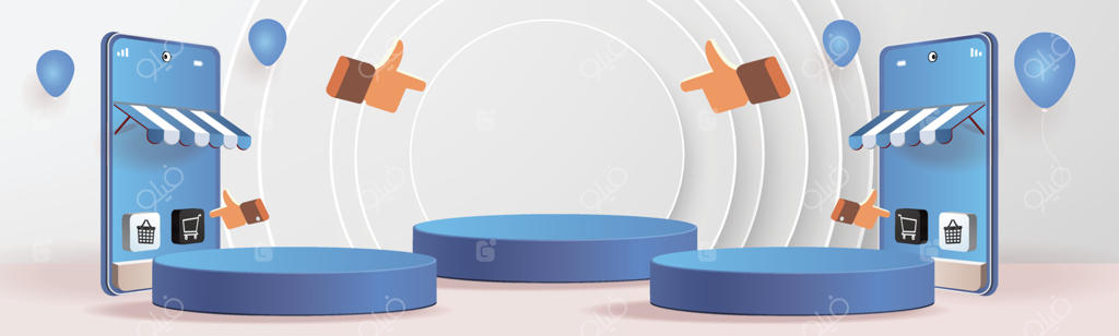 خرید آنلاین با گوشی هوشمند و تخفیف ویژه برای بانوان در پس‌زمینه صورتی برای بنر و تبلیغات.