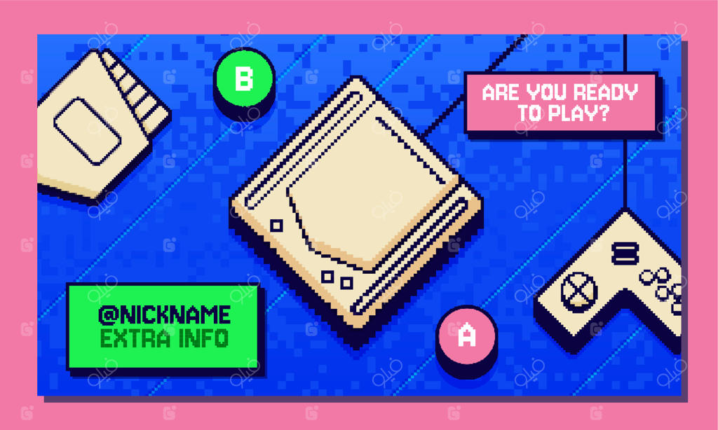 قالب بنر طرح پیکسلی برای توییچ