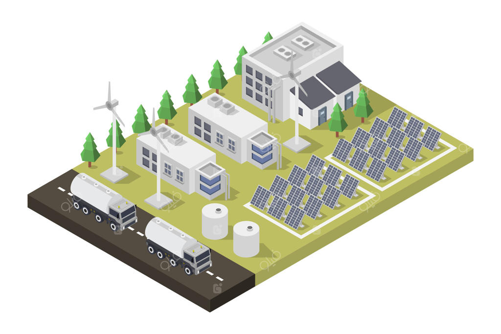 توربین و سلول خورشیدی ایزومتریک