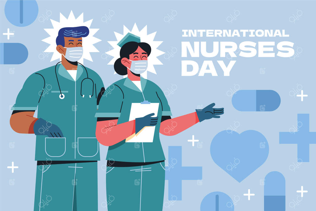 پس‌زمینه روز جهانی پرستار با طراحی تخت