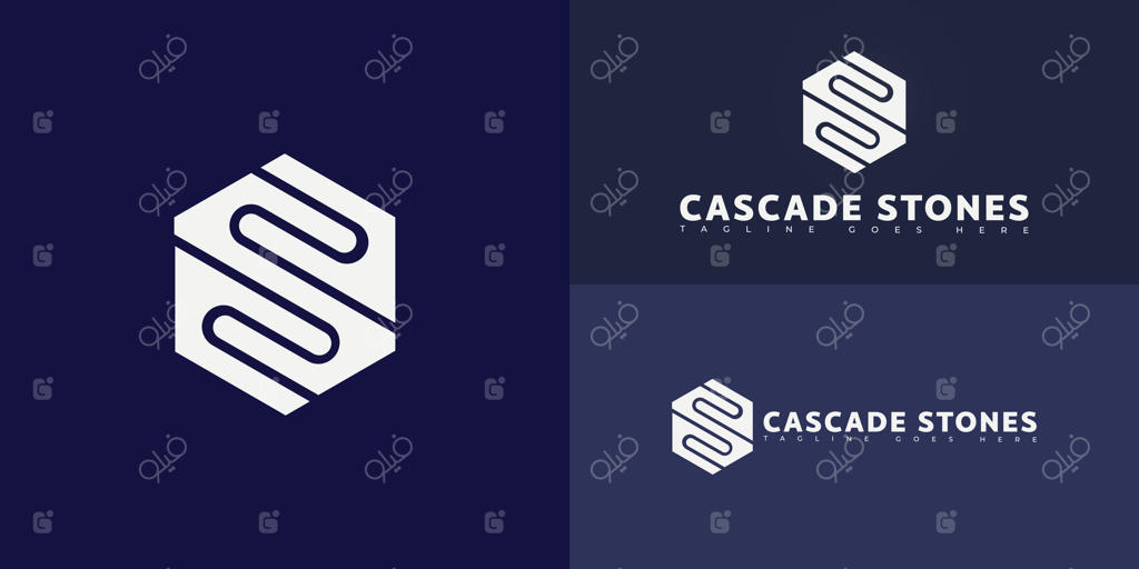 لوگوی مدرن شش‌ضلعی با حروف ابتدایی CS یا SC به رنگ سفید بر روی زمینه سیاه. این لوگو مناسب برای الهام‌بخشی در طراحی لوگوی توسعه‌دهنده املاک است.