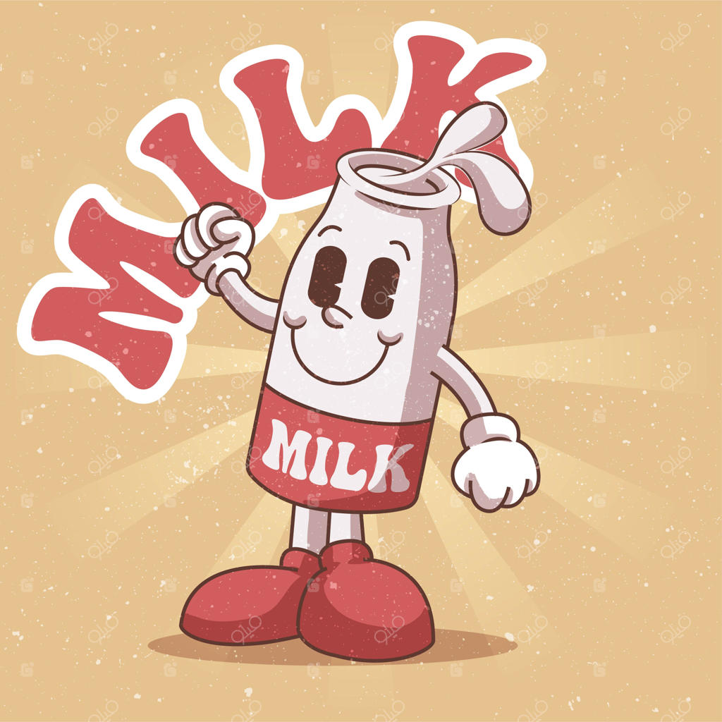 تصویر شیر بامزه، طراحی دستی عنصر کارتونی مدرن به سبک رترو