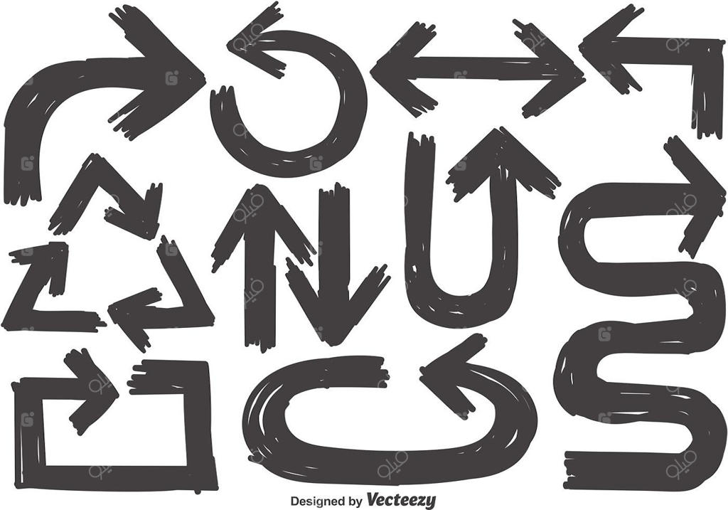 مجموعه وکتور پیکان‌های طراحی شده