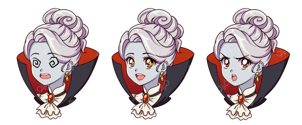 پرتره دختر خون‌آشام بامزه انیمه‌ای