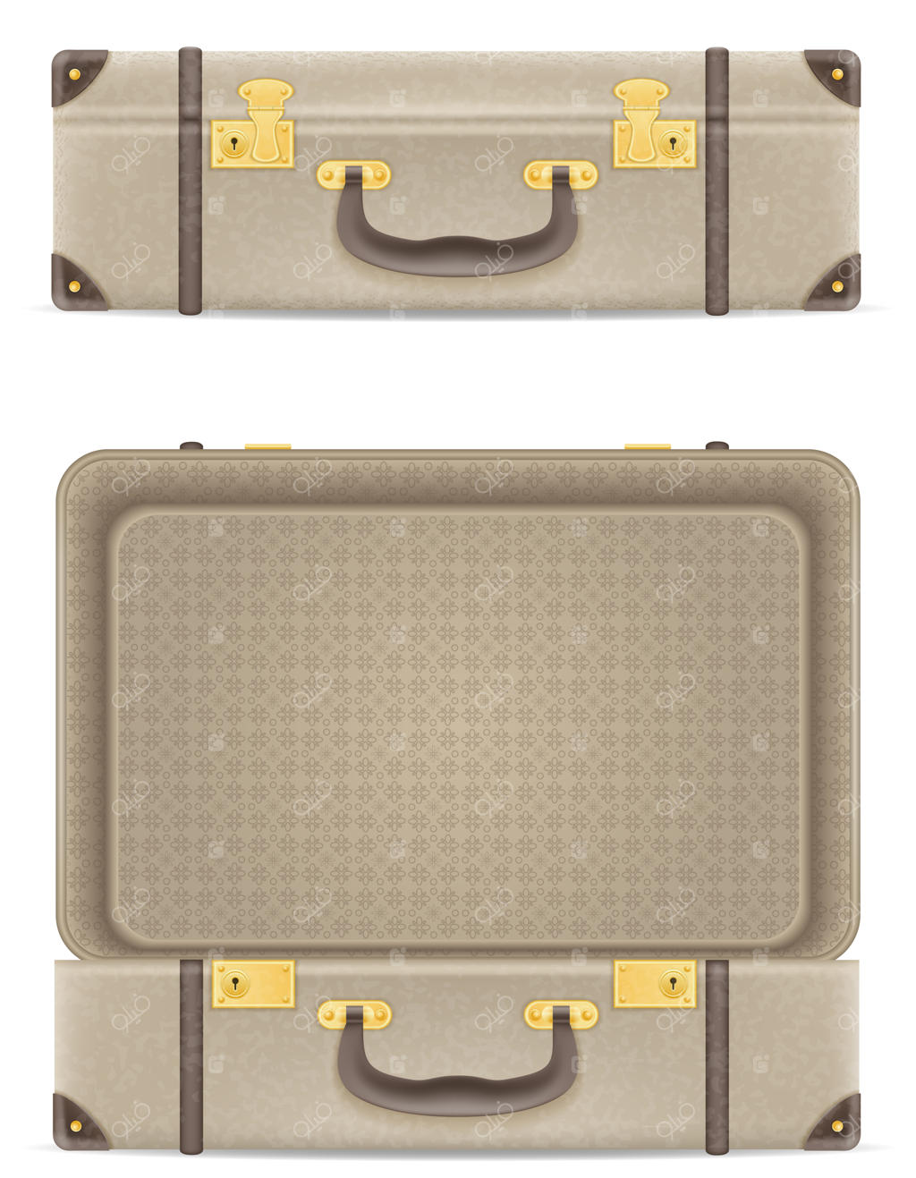 چمدان‌های مسافرتی روی زمینه سفید