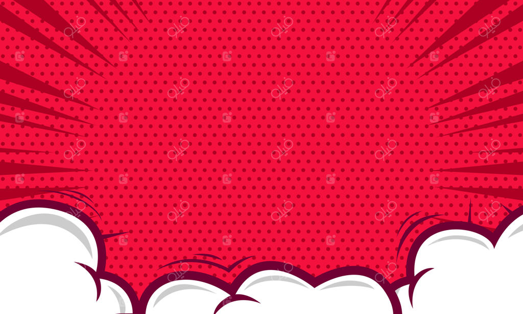 پس‌زمینه انتزاعی قرمز با تصویر ابر کارتونی