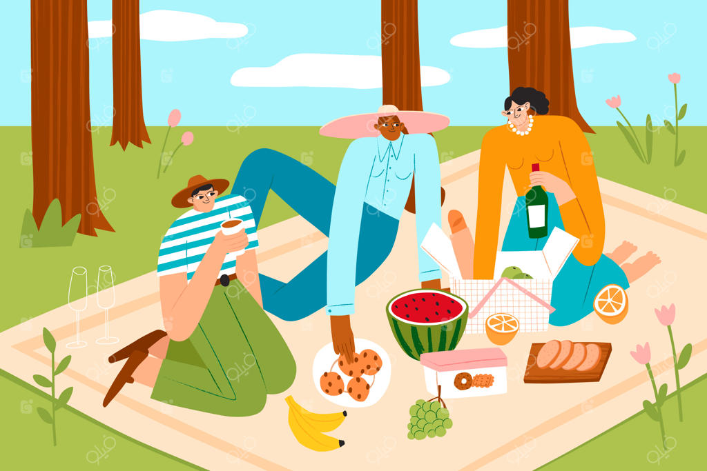 تصویرسازی برای جشن روز جهانی پیک‌نیک