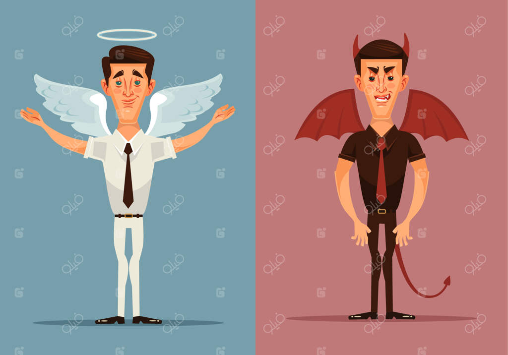 شخصیت مرد فرشته و شیطان.
