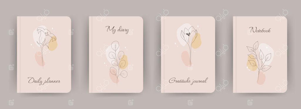 صفحه جلد مجموعه دفترچه‌ها. قالب‌هایی با طرح گل‌های انتزاعی به سبک یک‌خطی. ایده‌آل برای دفترچه یادداشت، کتاب‌ها، مجلات، ژورنال‌ها، کاتالوگ‌ها، پلنرها و بروشورها. طراحی‌های شیک و مدرن