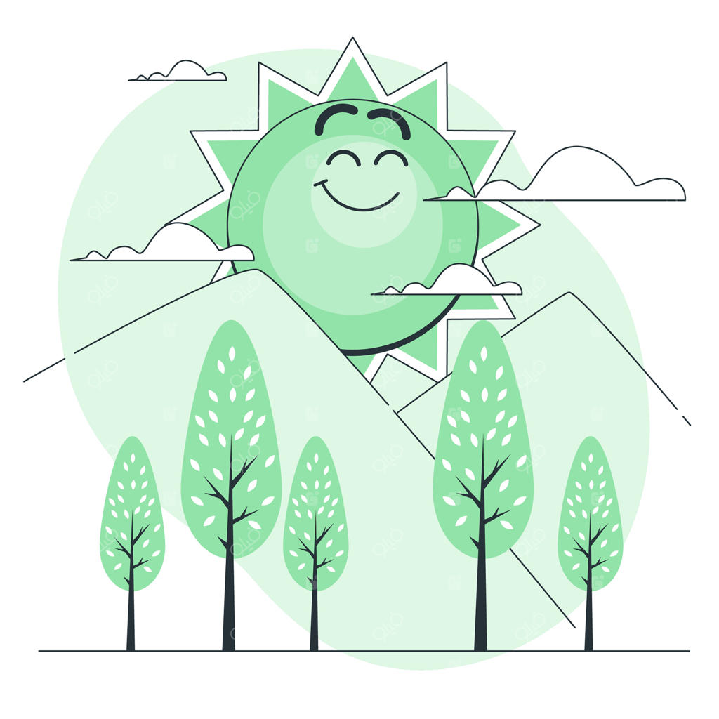 تصویرسازی از مفهوم خورشید شاد