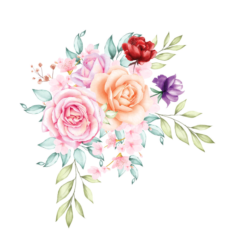 پس‌زمینه دسته‌گل آبرنگی