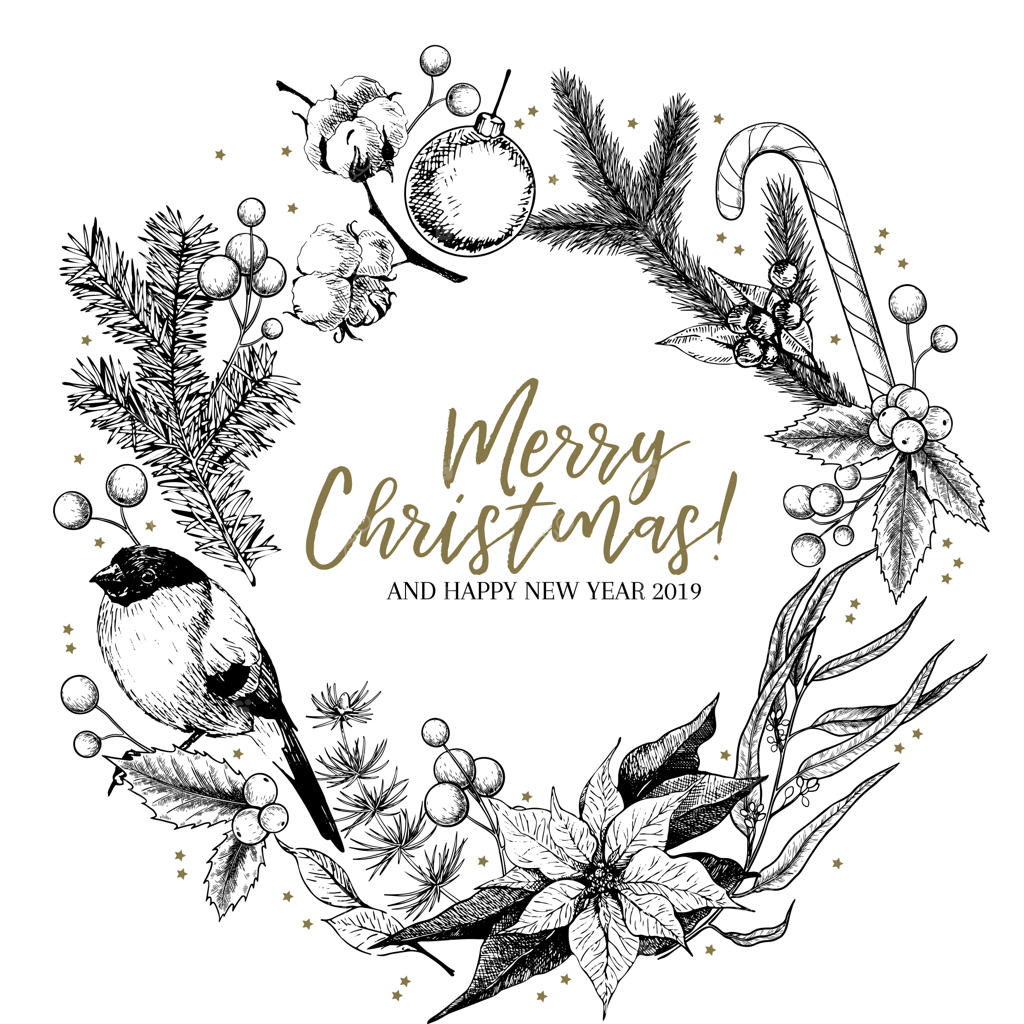 حلقه کریسمس طراحی شده با دست.