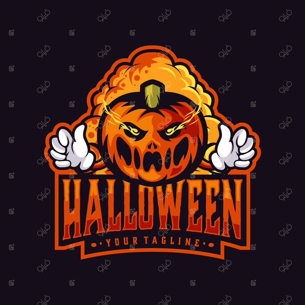 لوگوی هالووین با طرح کدو تنبل